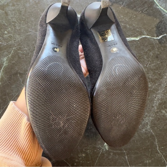 Prada Sport Black Suede Leather Cap Toe Classic Pumps Size 36 - Picture 6 of 7